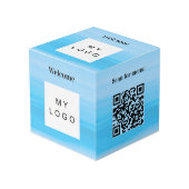 Welkom bedrijf logo QR code menu oceaantafel Kubus (Voorkant hoekig)