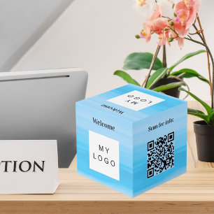 Welkom bedrijf logo QR code menu oceaantafel Kubus