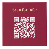 Welkom bedrijf logo QR codes bordeaux info tabel Kubus (Voorkant)