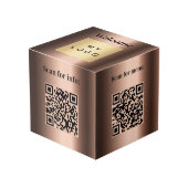 Welkom bedrijf logo QR codes bronzen info tabel Kubus (Voorkant hoekig)