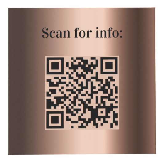 Welkom bedrijf logo QR codes bronzen info tabel Kubus (Voorkant)