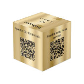 Welkom bedrijf logo QR codes goud info tabel Kubus (Achter hoekig)