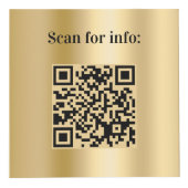 Welkom bedrijf logo QR codes goud info tabel Kubus (Voorkant)