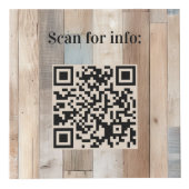 Welkom bedrijf logo QR codes hout info tabel Kubus (Voorkant)