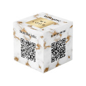 Welkom bedrijf logo QR codes marmeren info tabel Kubus (Voorkant hoekig)