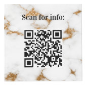 Welkom bedrijf logo QR codes marmeren info tabel Kubus (Voorkant)