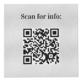 Welkom bedrijf logo QR codes zilver info tabel Kubus (Voorkant)