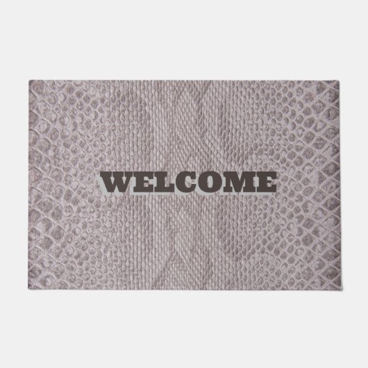 Welkom Beige Snakeskin Doormat Deurmat (Voorkant)