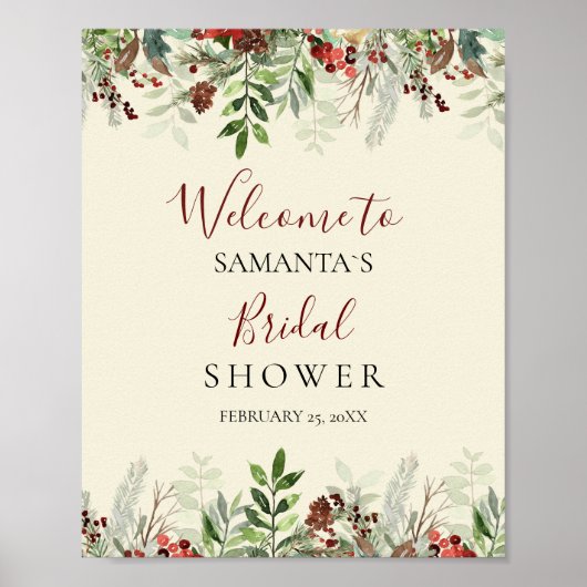 Welkom Bessembes Winter | Bruiloft Aankondiging Bo Poster (Voorkant)