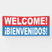Welkom Bienvenidos English Spanish Banner (Horizontaal)