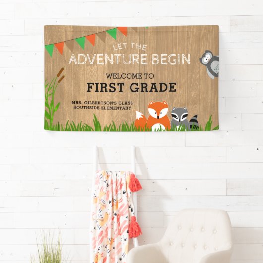 Welkom bij 1st Grade Animal Adventure-banner Spandoek (Insitu)