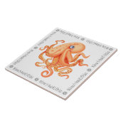 Welkom bij Amanda's Keuken schattige oranje octopu Tegeltje (Zijkant)