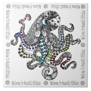 Welkom bij Amanda's Keukenbloemige octopus Tegeltje