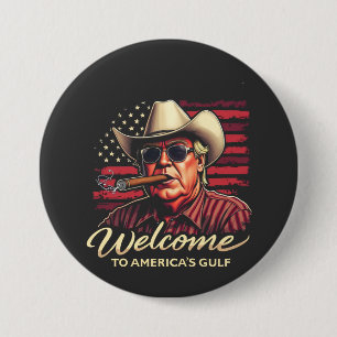 Welkom bij America's Golf Grappige Trump Amerika Ronde Button 7,6 Cm