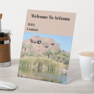 Welkom bij Arizona Phoenix Gasteninformatie Reclamebord Met Voetstuk