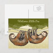 Welkom bij Baby Sloth Briefkaart (Voorkant / Achterkant)