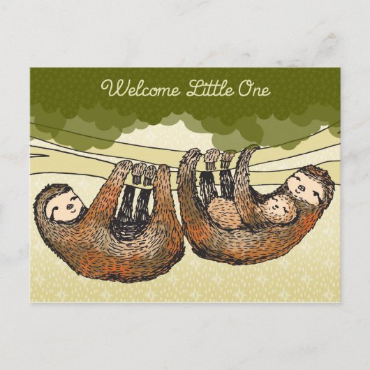 Welkom bij Baby Sloth Briefkaart (Voorkant)