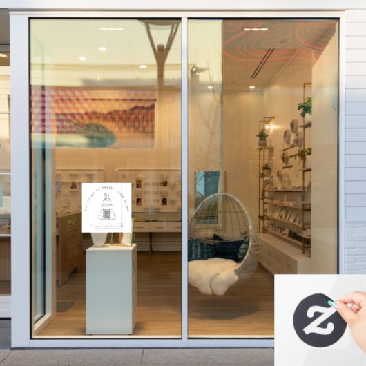 Welkom bij Bakery Shop Name QR Code Ruitsticker Raamsticker (Winkelraam)