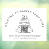 Welkom bij Bakery Shop Name QR Code Ruitsticker Raamsticker (Vel 3)
