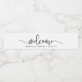 Welkom bij Black and White Wedding Waterfles Etiket (Enkel label)