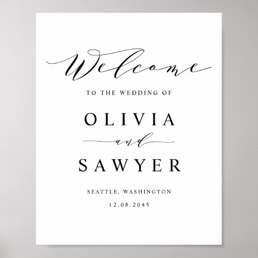 Welkom bij Black Minimalist Script Weduwen Poster (Voorkant)