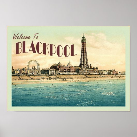 Welkom bij Blackpool ~ Vintage Travel Poster (Voorkant)