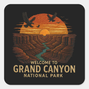 Welkom bij Borduurwerk Grand Canyon National USA Vierkante Sticker