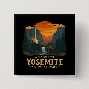 Welkom bij Borduurwerk Yosemite National USA Vierkante Button 5,1 Cm