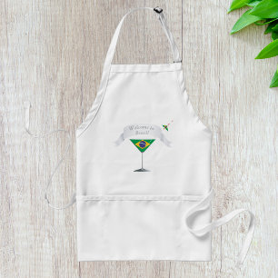 Welkom bij Brazil Martini Glas Braziliaanse Vlag Standaard Schort