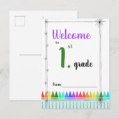 Welkom bij briefkaart van de eerste graad (Voorkant / Achterkant)