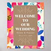 Welkom bij Bright Cutouts Wedding Poster (Voorkant)