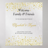 Welkom bij bruiloft, Faux Gold Glitter en Silver F Poster (Voorkant)