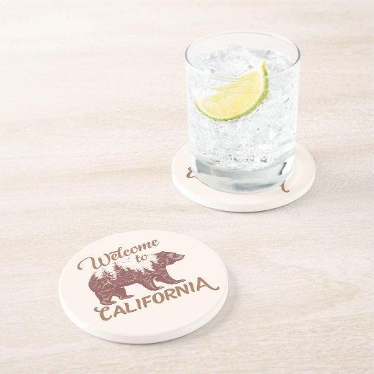 Welkom bij California Beer Forest Zandsteen Onderzetter (Zijkant)