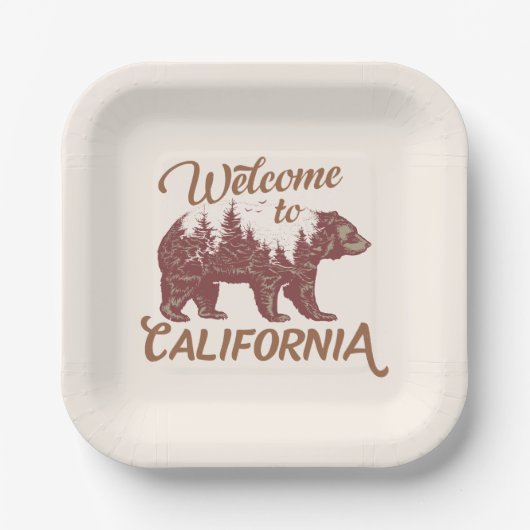 Welkom bij California Beer Papieren Bordje (Voorkant)