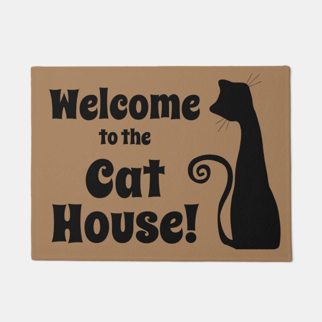 Welkom bij Cat House Funny Doormat Deurmat (Voorkant)