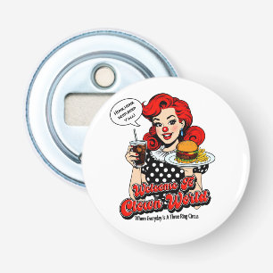 Welkom bij Clown World Button Bottle Opener
