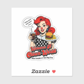 Welkom bij Clown World Custom-Cut Vinyl Sticker