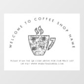 Welkom bij Coffee Shop Name QR Code Windowsticker Raamsticker (Vel)