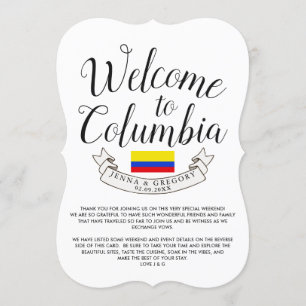 Welkom bij Columbia Bestemming Huwelijk Douane Kaart