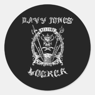 Welkom bij Davy Jones Locker Pirate Onderkant van  Ronde Sticker