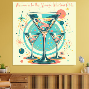 Welkom bij de Atomic Martini Club Triple Play Canvas Afdruk