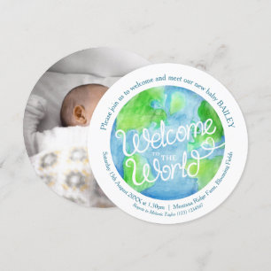 Welkom bij de baby-foto's van wereldkunst omgekeer kaart