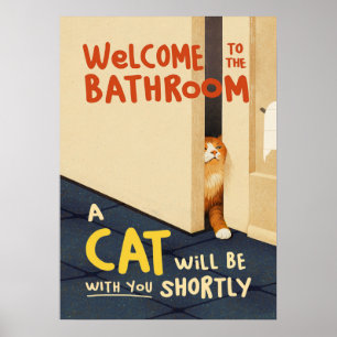 Welkom bij de Badkamerkat Poster