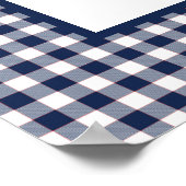 Welkom bij de boerderij Blue Gingham Poster (Hoek)