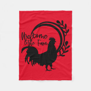 Welkom bij de Boerderij Rooster Fleece Deken