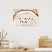 Welkom bij de bruiloft Custom Rustieke Hout Snijd Poster (Keuken)