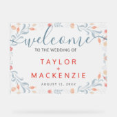 Welkom bij de bruiloft gepersonaliseerde moderne b acryl bord (Voorkant)