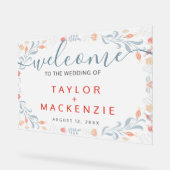 Welkom bij de bruiloft gepersonaliseerde moderne b acryl bord (Hoek)