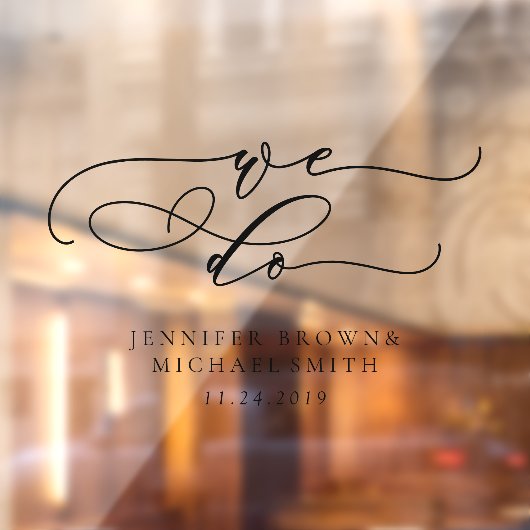 Welkom bij de bruiloft handtekening die we doen raamsticker (Vel 2)