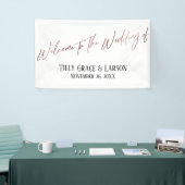 Welkom bij de bruiloft van, Roos Gold Handwriting Spandoek (Beurs)